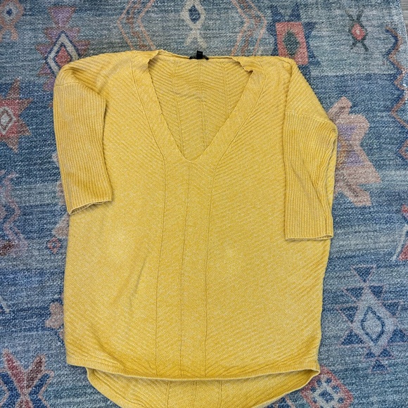 Express Sweaters - Express- Yellow V-Neck Women's Sweater